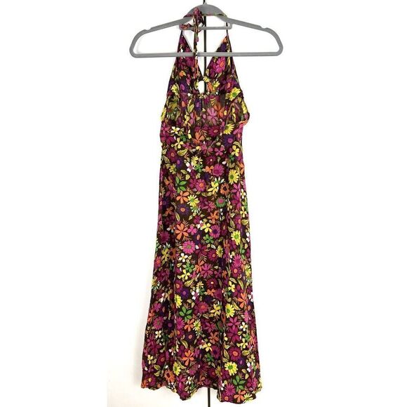 Free People Halter Sundress Dress Women’s 0 Floral Midi V Neck - Picture 2 of 6
